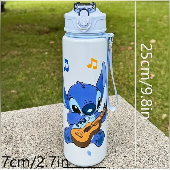 Disney Stitch Playing The Guitar Tumbler Water Bottle - Picture 2 of 3